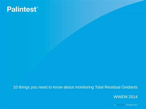 10 things you need to know about monitoring Total Residual .
